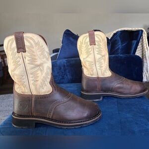 Justin Boots Mens Size 9 D Superintendent Leather Work Boot Steel Toe WK4660 EUC